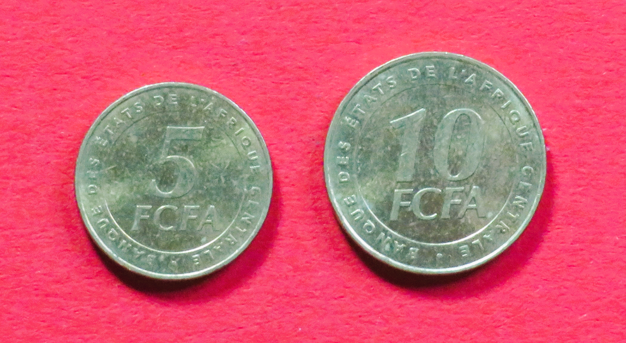 Central African States - Set:  5/10 Francs, 2006, circulated (used / vf), # 29-30