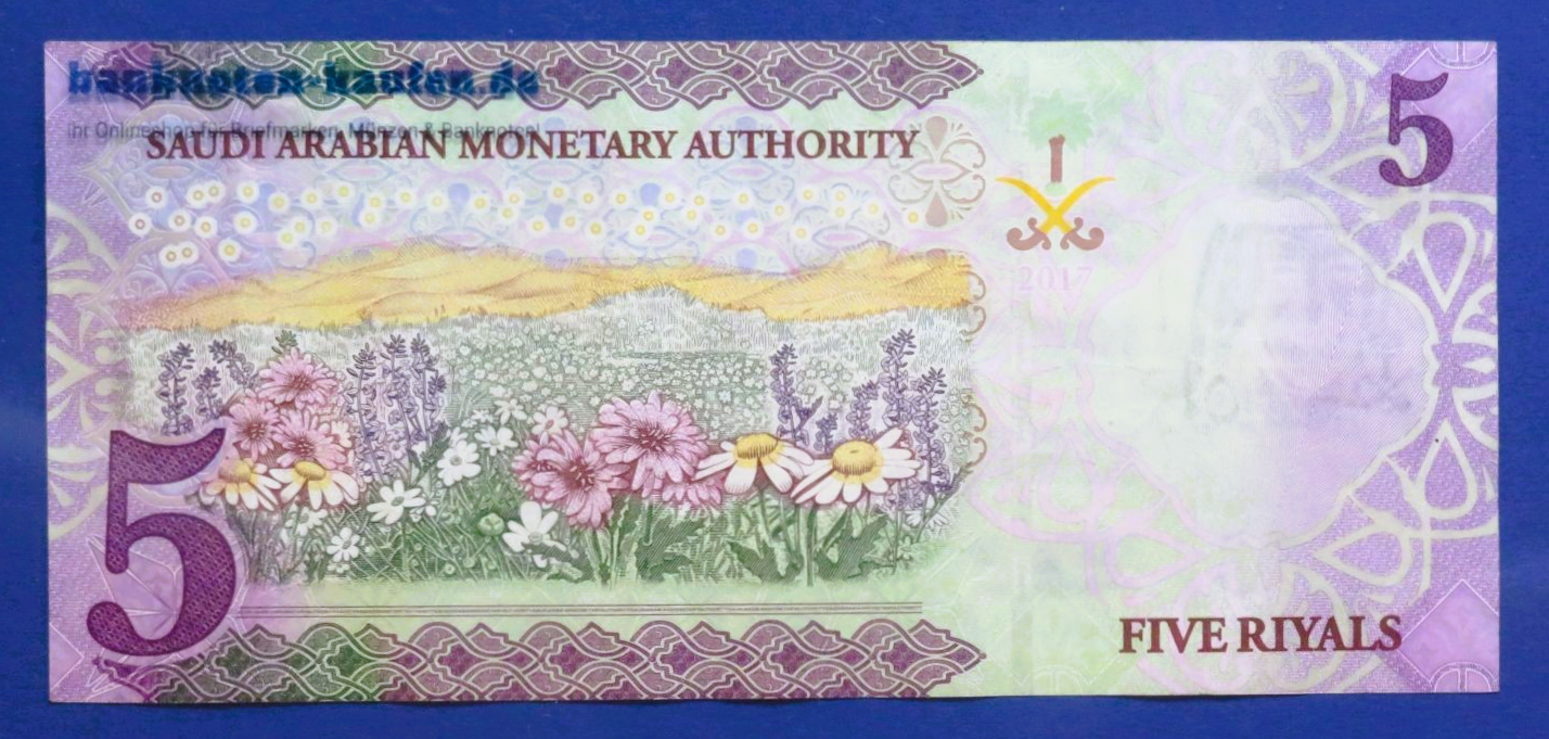 Saudi Arabia, 5 Riyals, 2017, circulated (USED / VF), P-38b