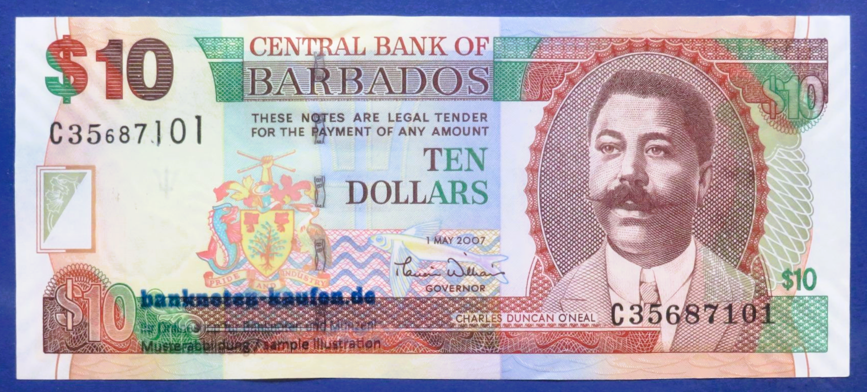 Barbados, 10 Dollars, 2007, uncirculated (UNC), P-68a