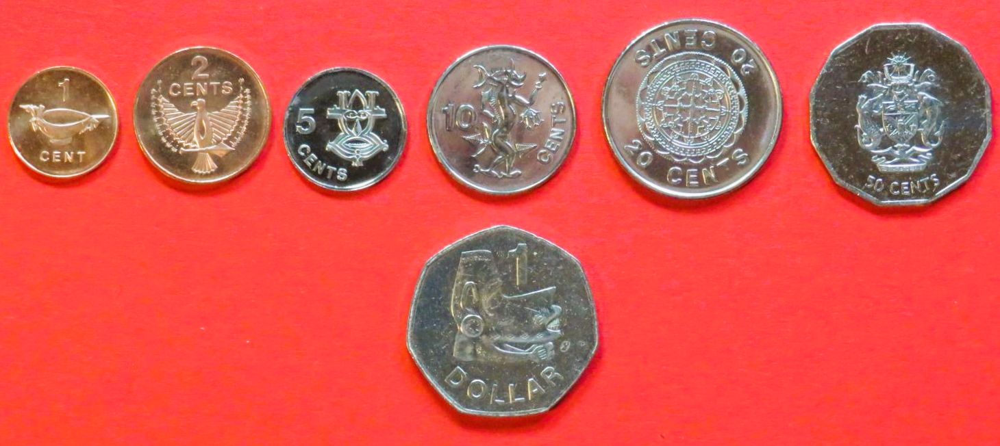 Solomon Islands, 1/2/5/10/20/50 Cents + 1 Dollar, 2005-2011 uncirculated (unc)