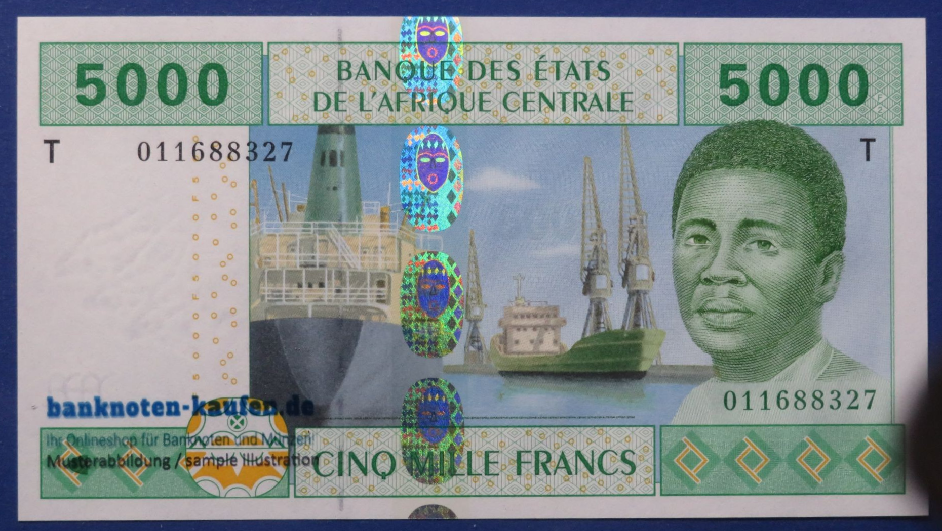 Central African States, 5.000 Francs, 2002, uncirculated (UNC), P-109T