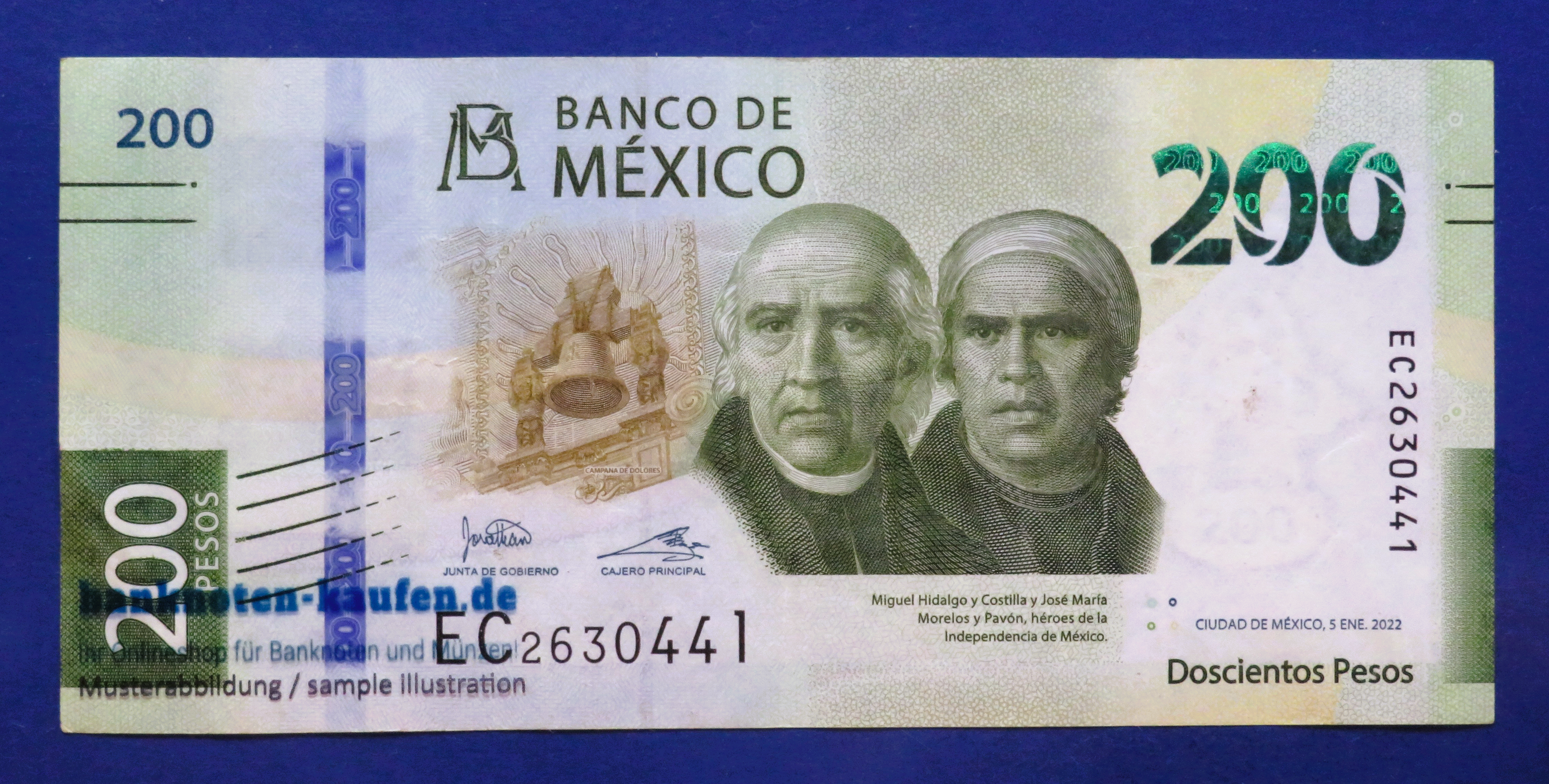 Mexico, 200 Pesos, 2022, circulated (USED / VF), P-131