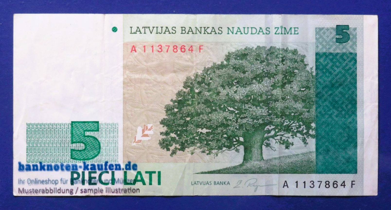 Lettland, 5 Lati, 1996, gebraucht (USED / VF), P-49a