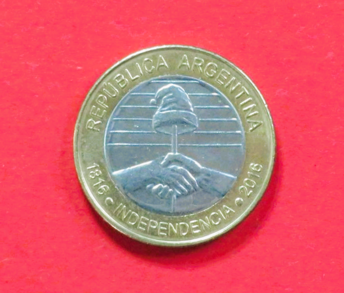 Argentina:  2 Pesos, 2016, circulated (used / vf-xf), Commemorative issue
