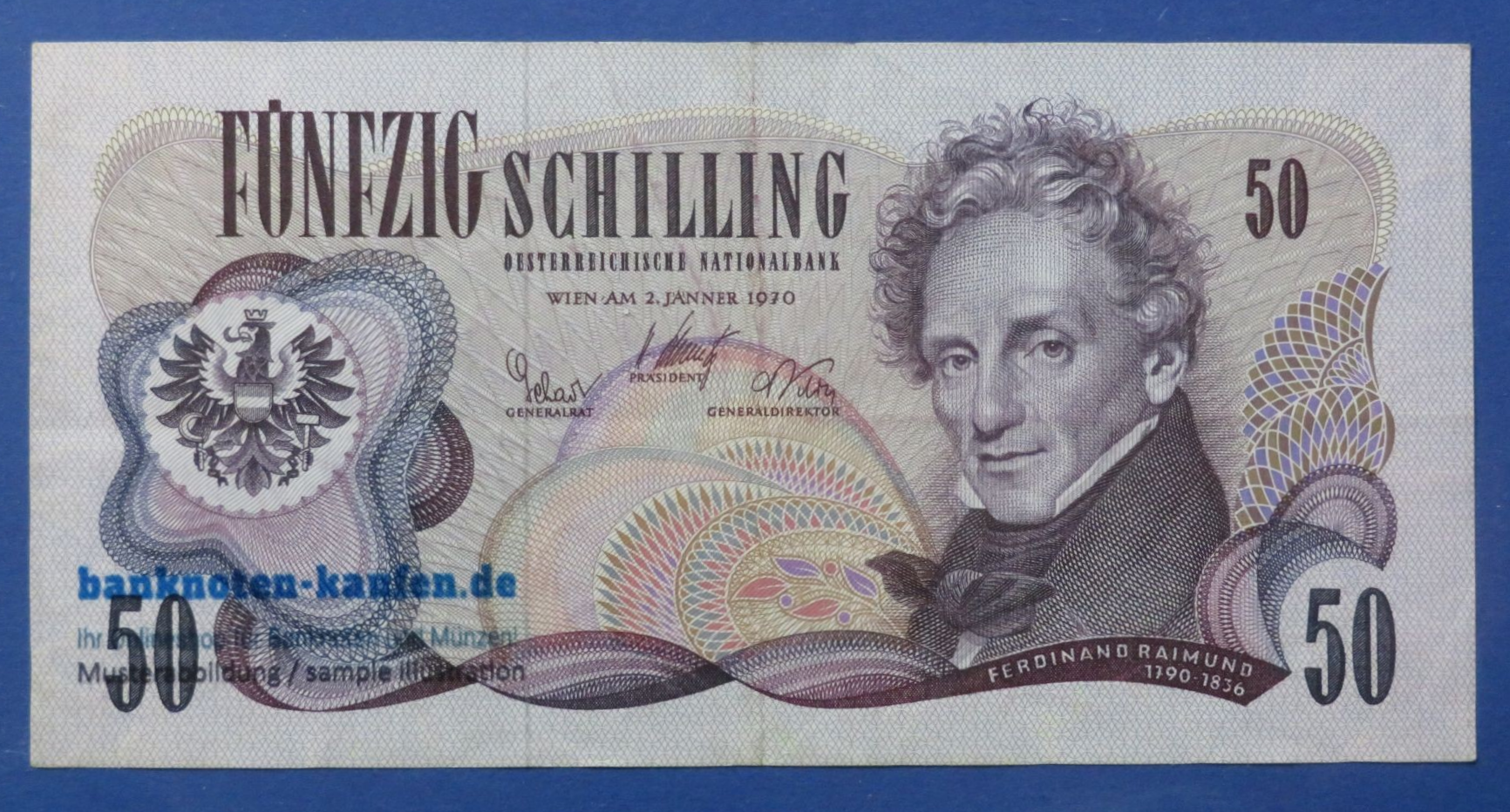 Austria, 50 Schilling, 1970, circulated (USED / VF), P-143