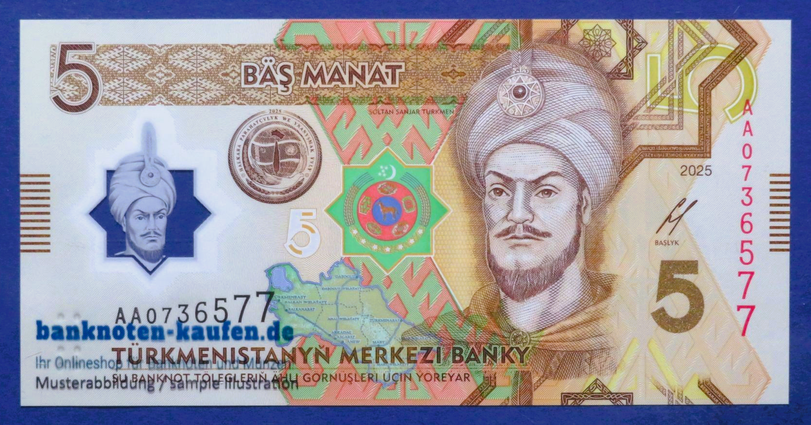 Turkmenistan, 5 Manat, 2025, uncirculated (UNC), Polymer, Commemorative issue, P-new