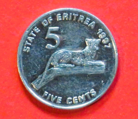 Eritrea: 5 Cents, 1997, gebraucht (used / vz), # 44