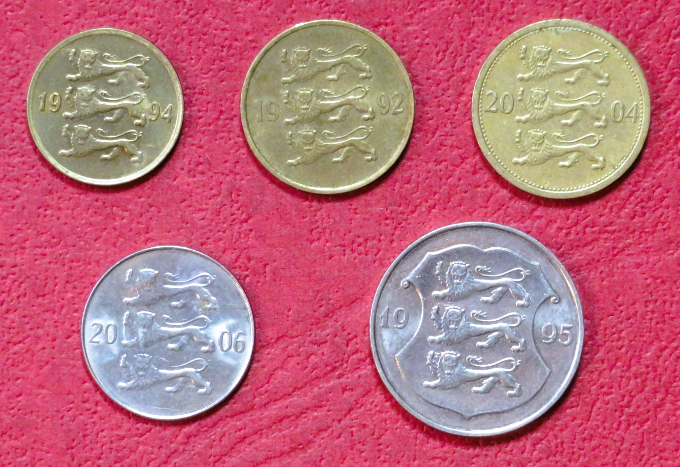 Estonia - Set 1:  0,1-1 Kroon, since 1991, circulated (USED / vf)