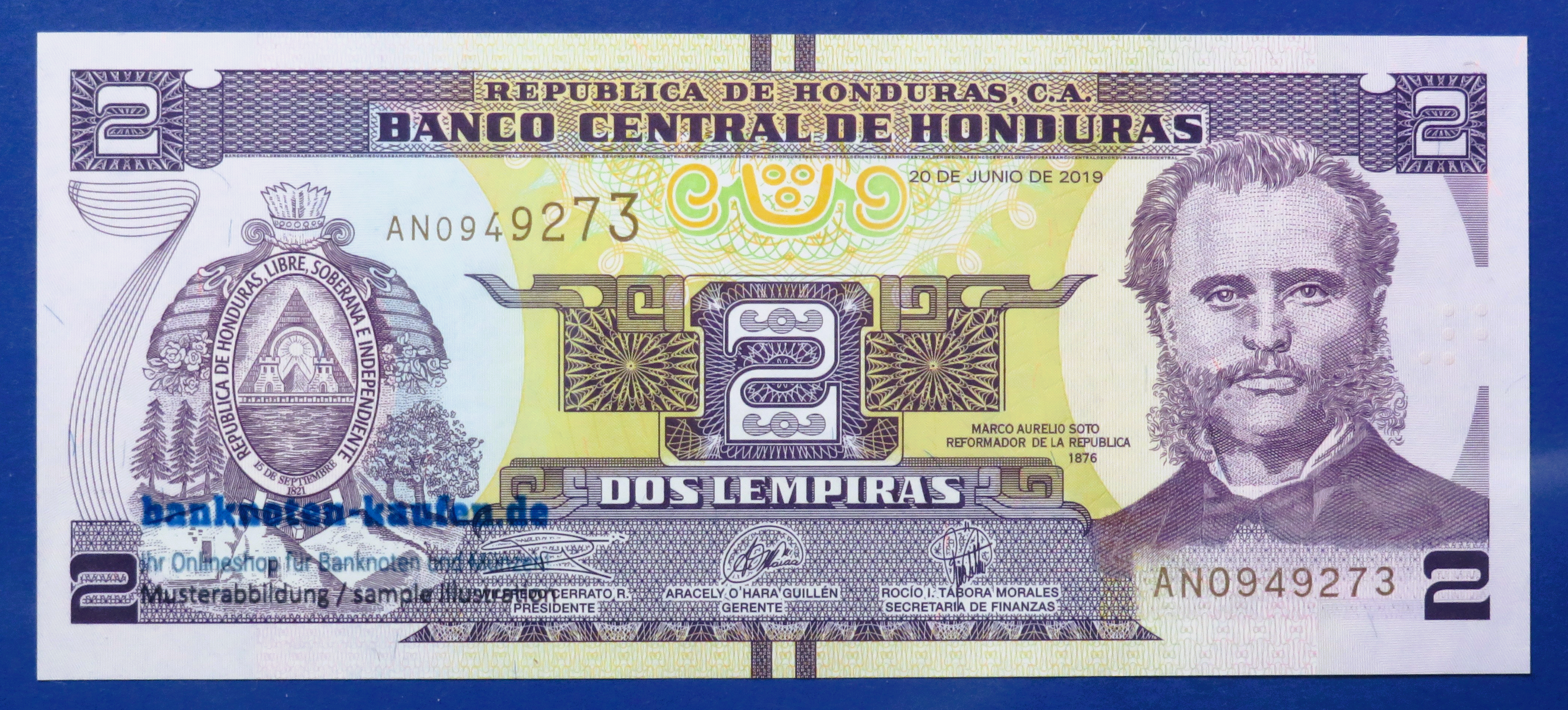 Honduras, 2 Lempiras, 2019, uncirculated (UNC), P-97