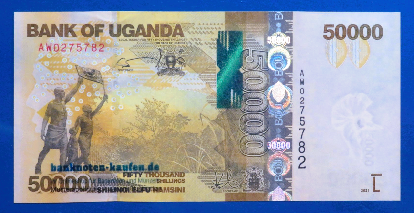 Uganda - 50,000 Shillings, 2021, uncirculated (UNC), P-54e