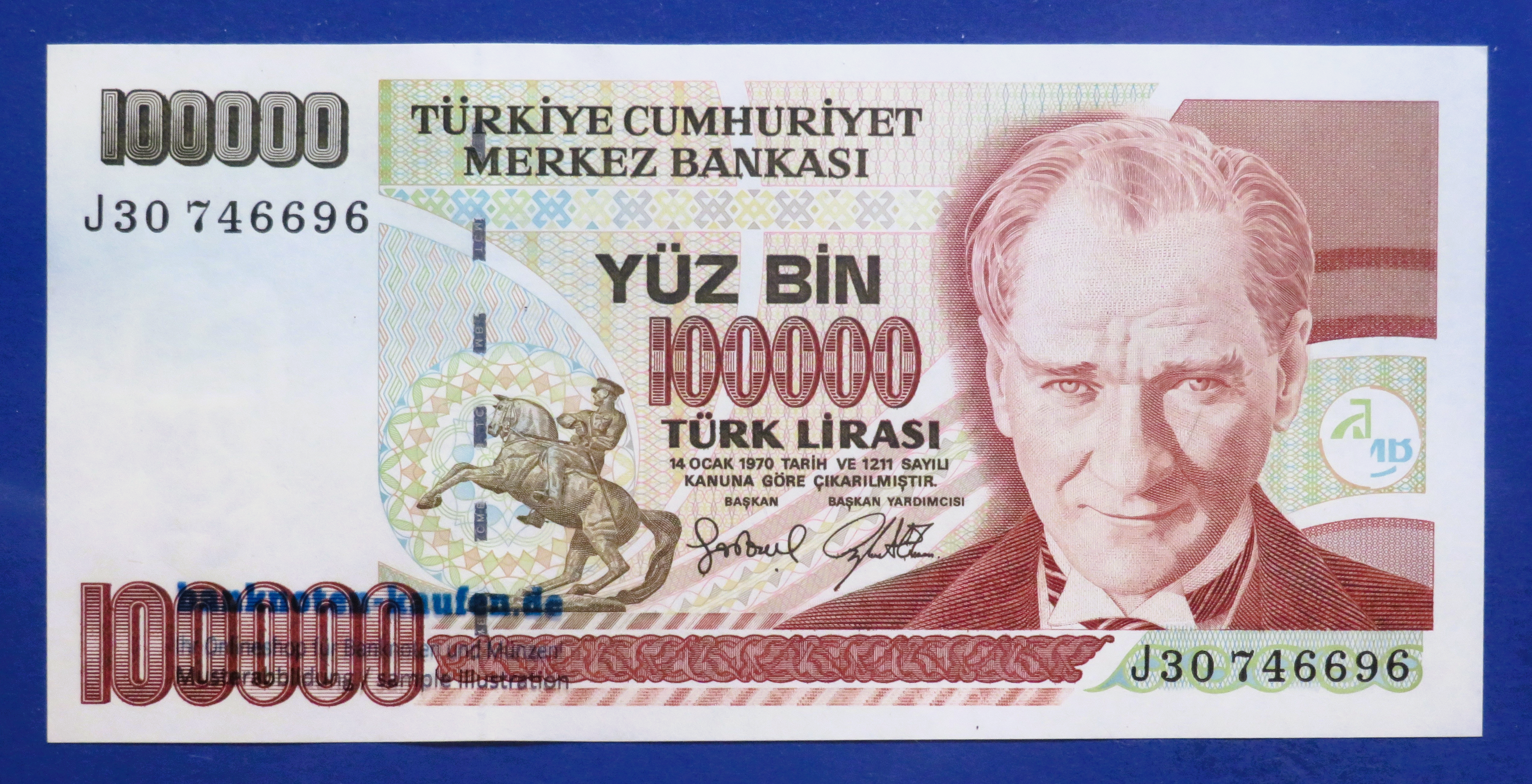 Turkey - 100,000 Lira, 1997ND, uncirculated (UNC), P-206