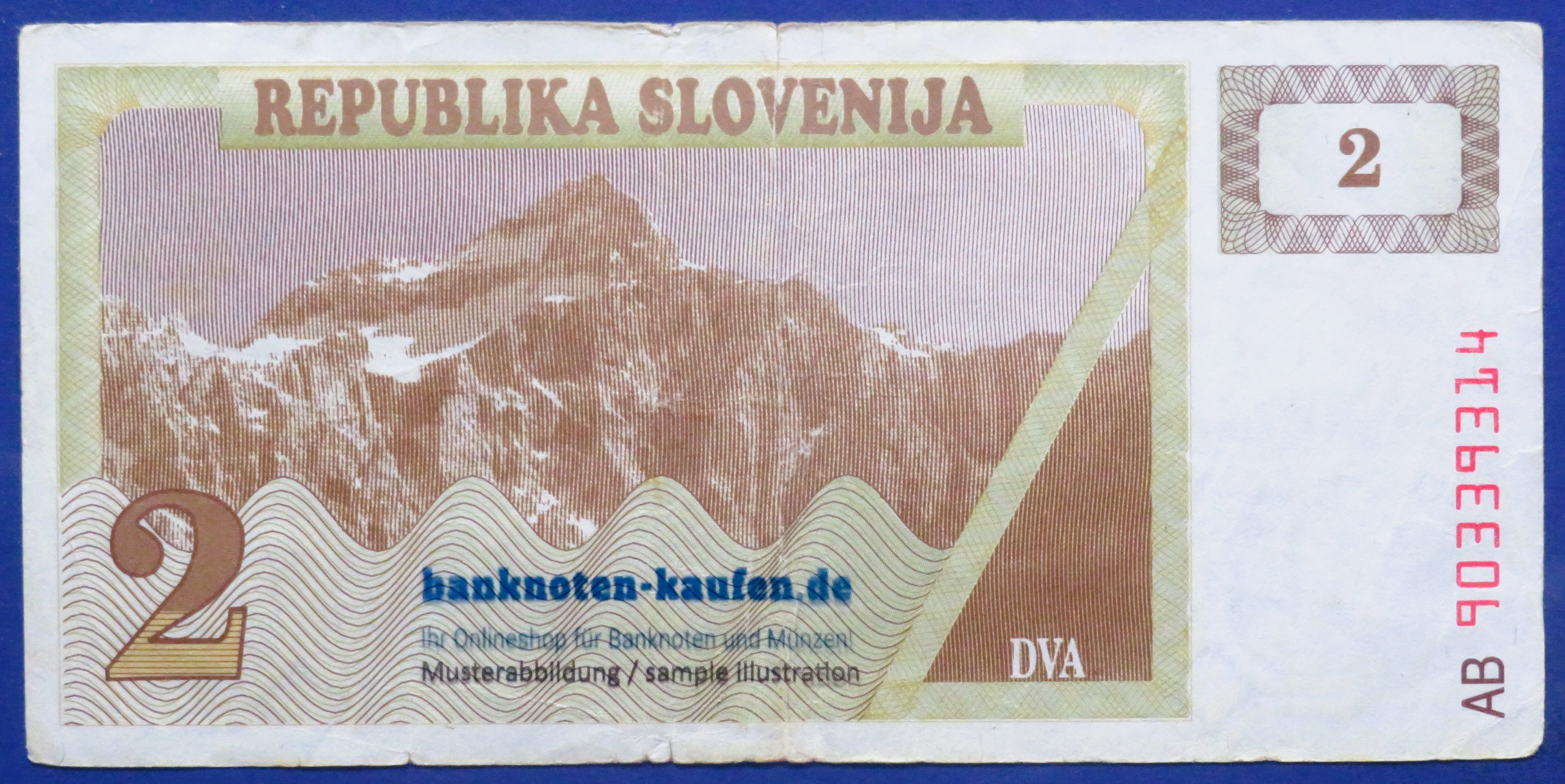 Slovenia, 2 Tolarjev, 1990ND, circulated (USED / F), P-2a