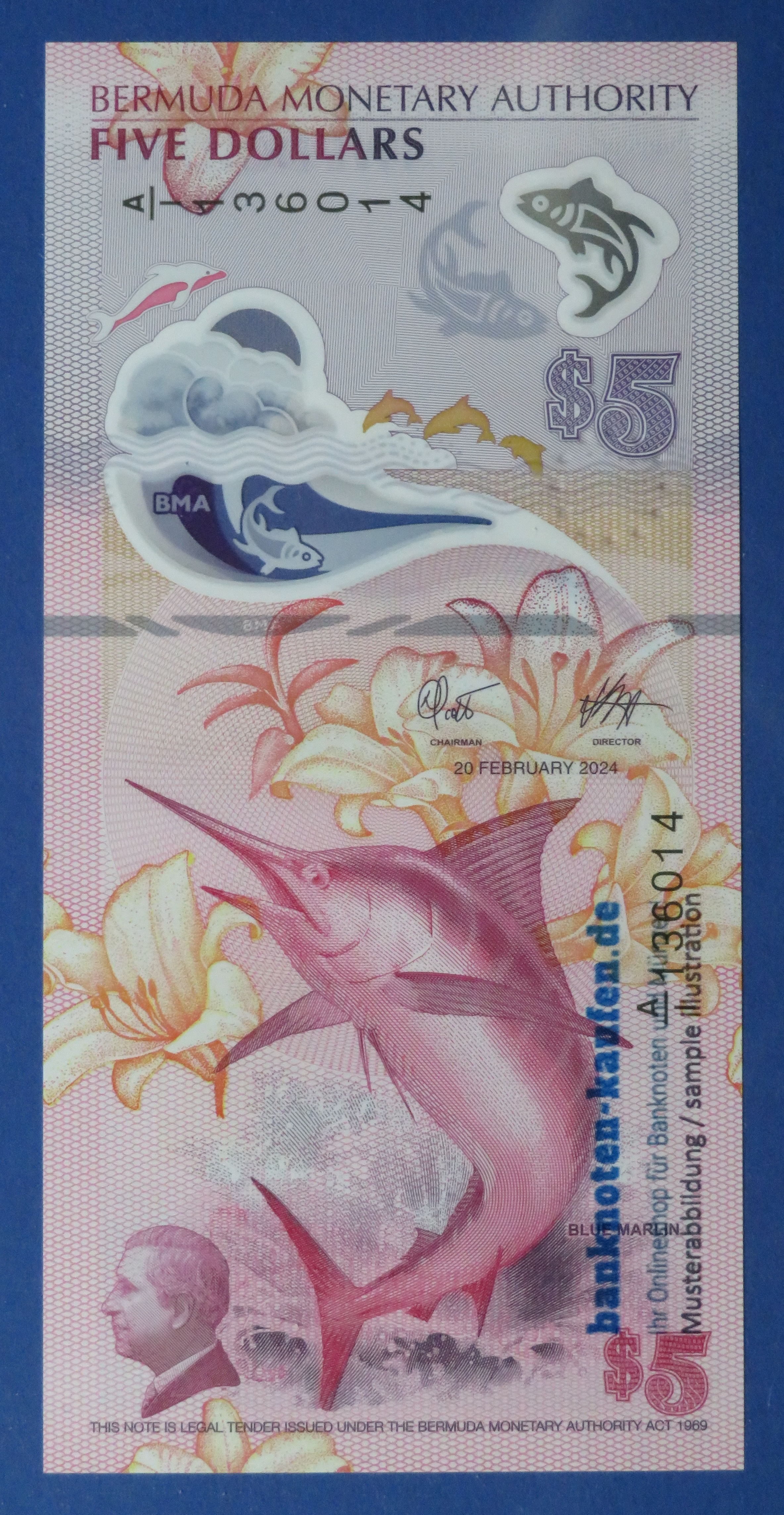 Bermuda, 5 Dollars, 2024, uncirculated (UNC), Polymer