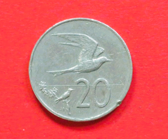 Cook Islands: 20 Cents, 1987-1994, circulated (used / vf), # 54