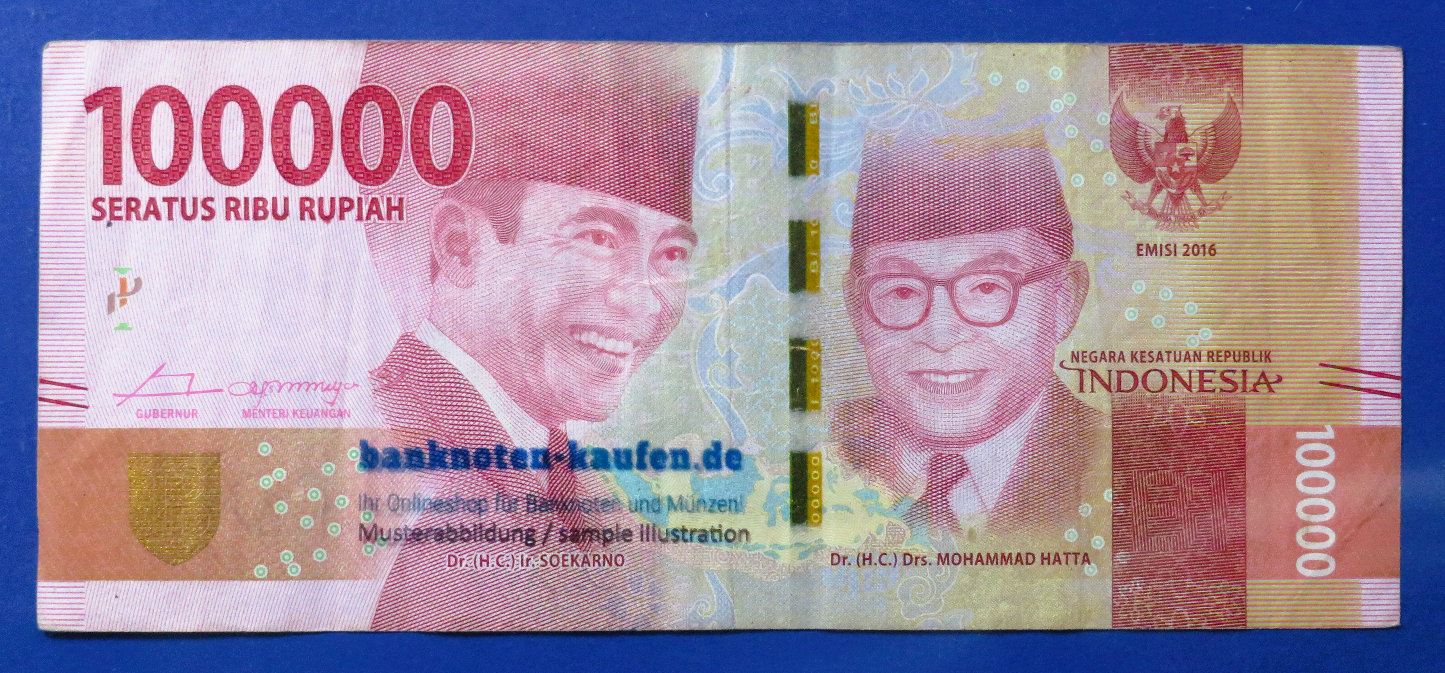 Indonesia - 100,000 Rupiah, 2016, circulated (USED / VF), P-160
