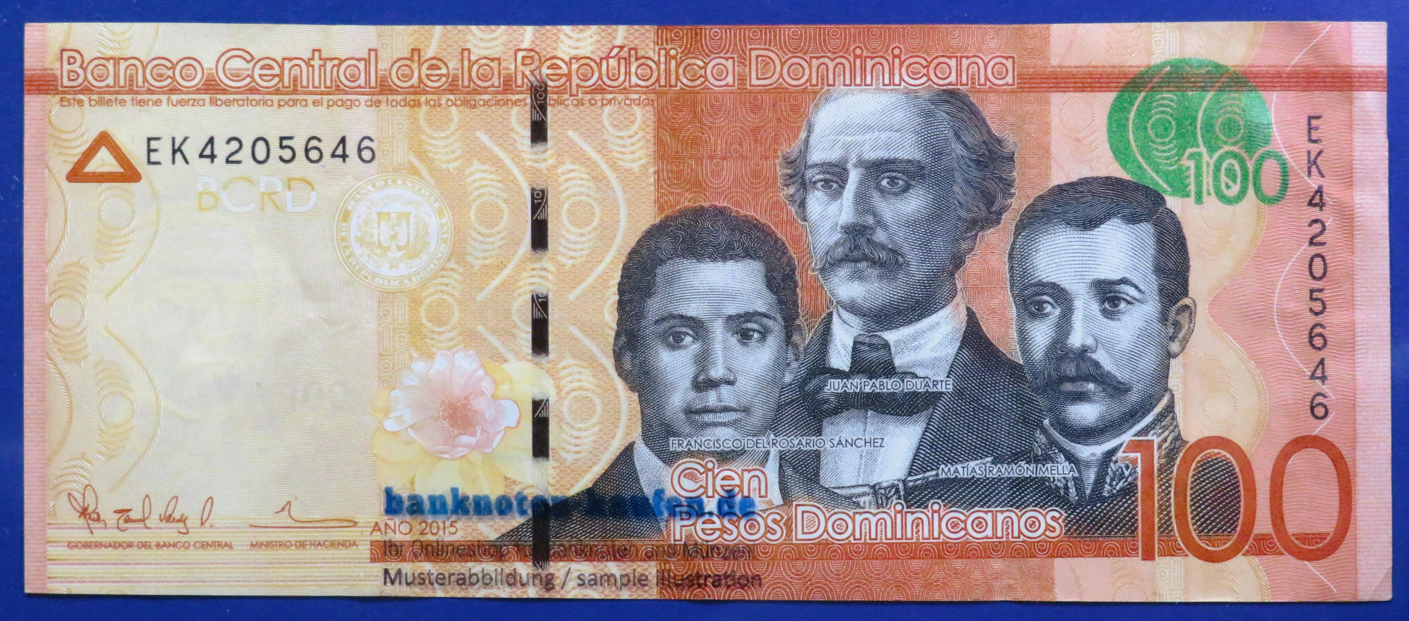 Dominican Republic, 100 Pesos, 2015, circulated (USED / VF), P-190b