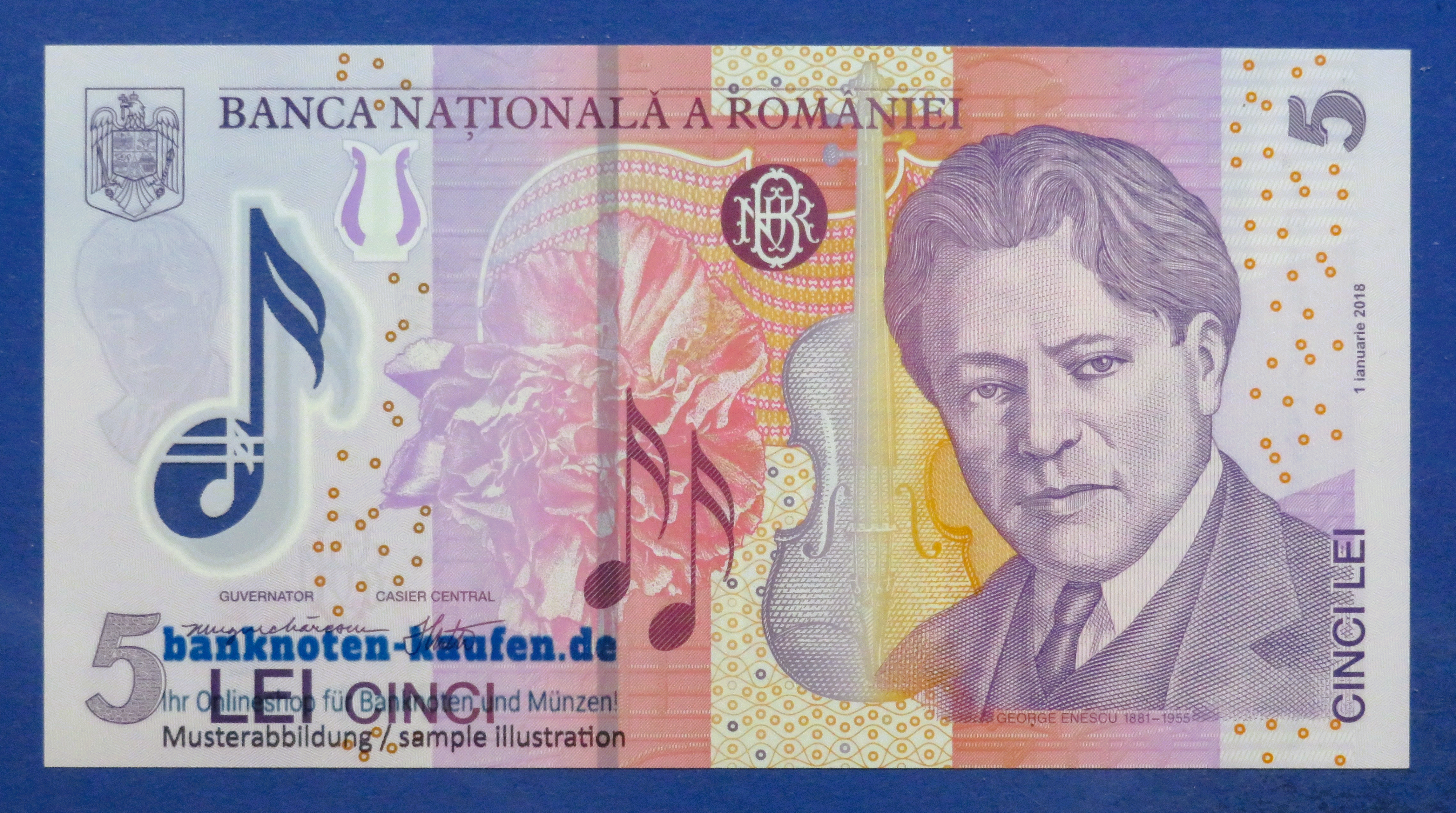 Romania, 5 Lei, 2018 (2019), uncirculated (UNC), Polymer, P-118j