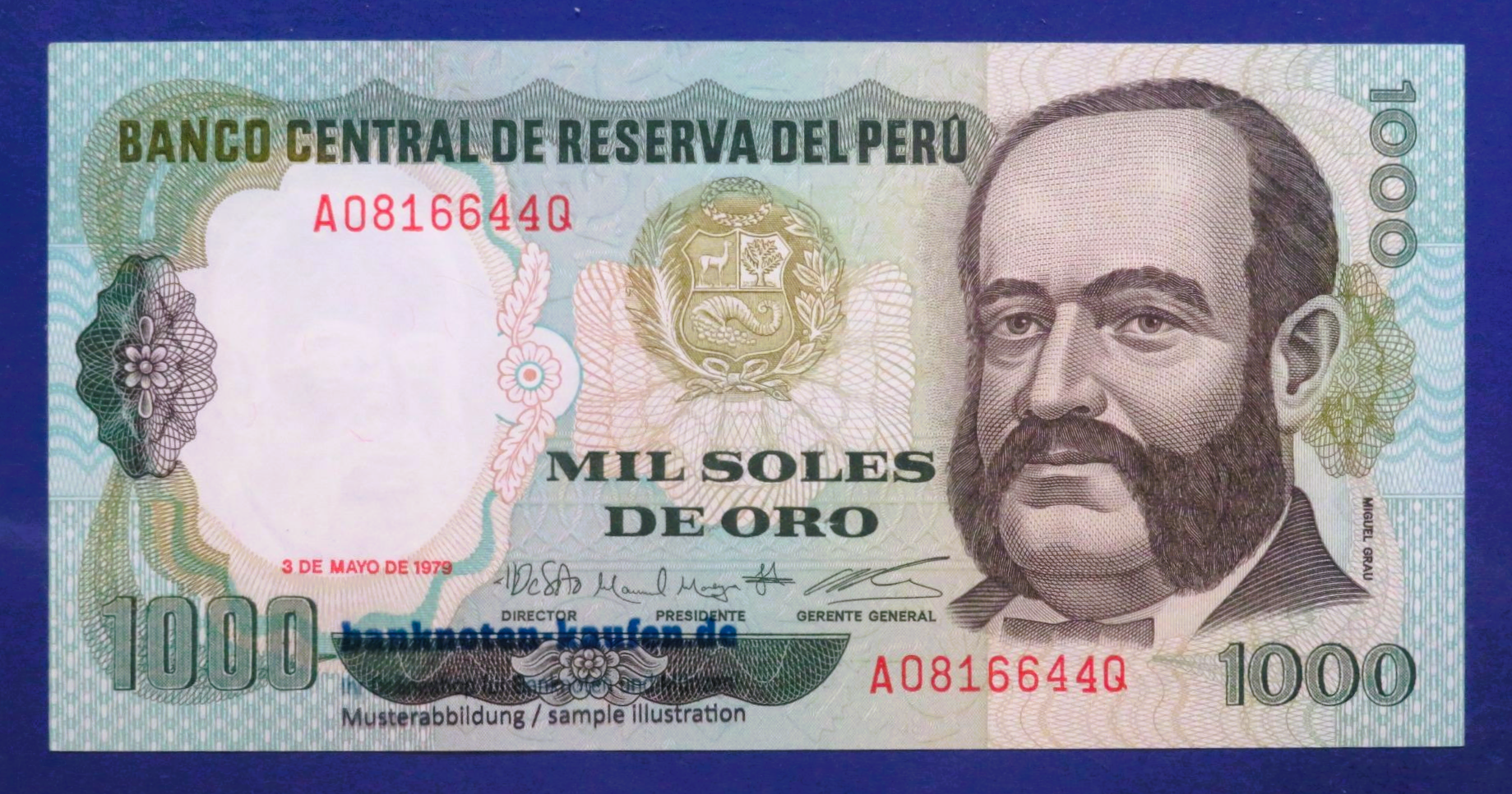 Peru - 1,000 Soles de Oro, 1979, about uncirculated (AU), P-118
