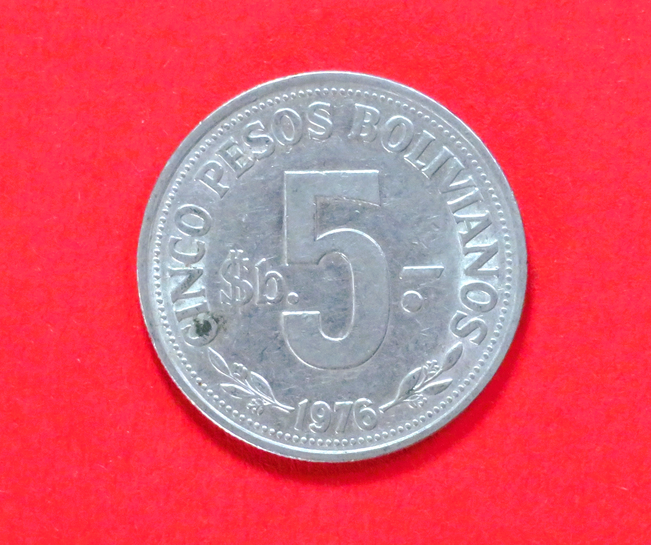 Bolivien, 5 Pesos Bolivianos, 1976-1980, gebraucht (used / ss)