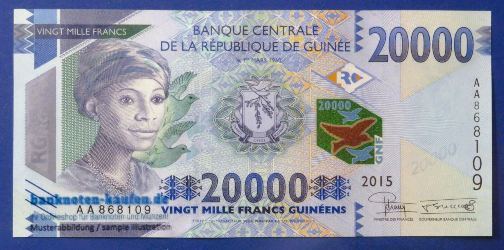 Guinea - 20,000 Francs, 2015, uncirculated (UNC), P-50