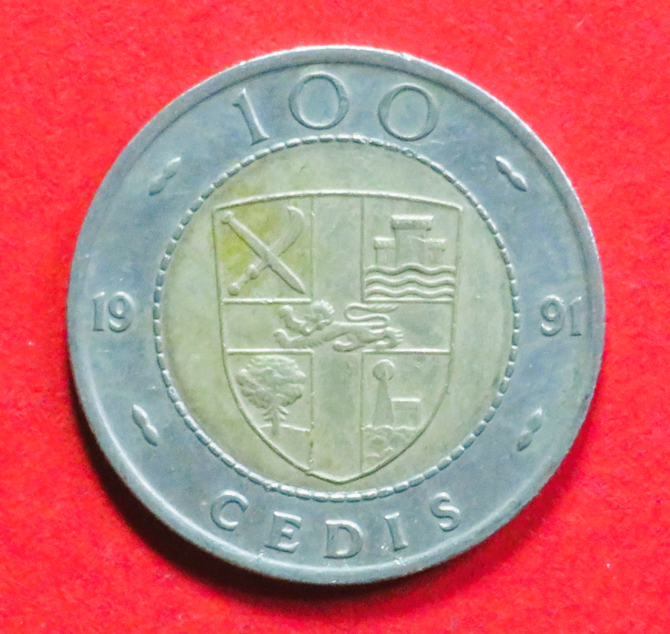 Ghana: 100 Cedis, 1991-1999, gebraucht (used / ss), # 33