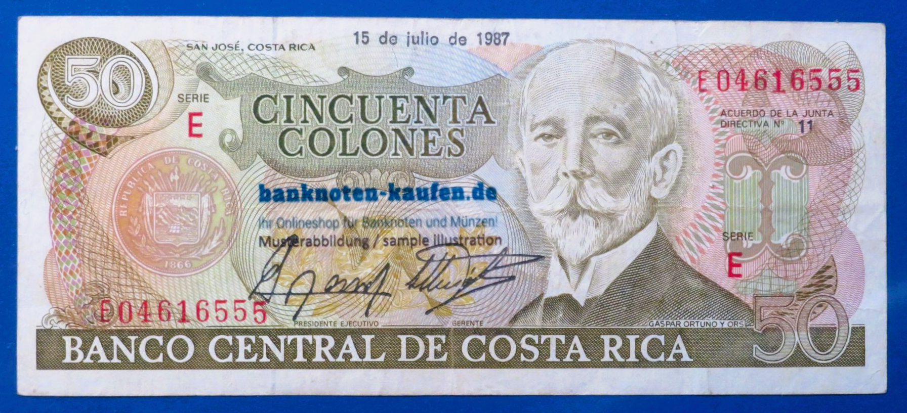 Costa Rica, 50 Colones, 1987, circulated (USED / VF), P-253