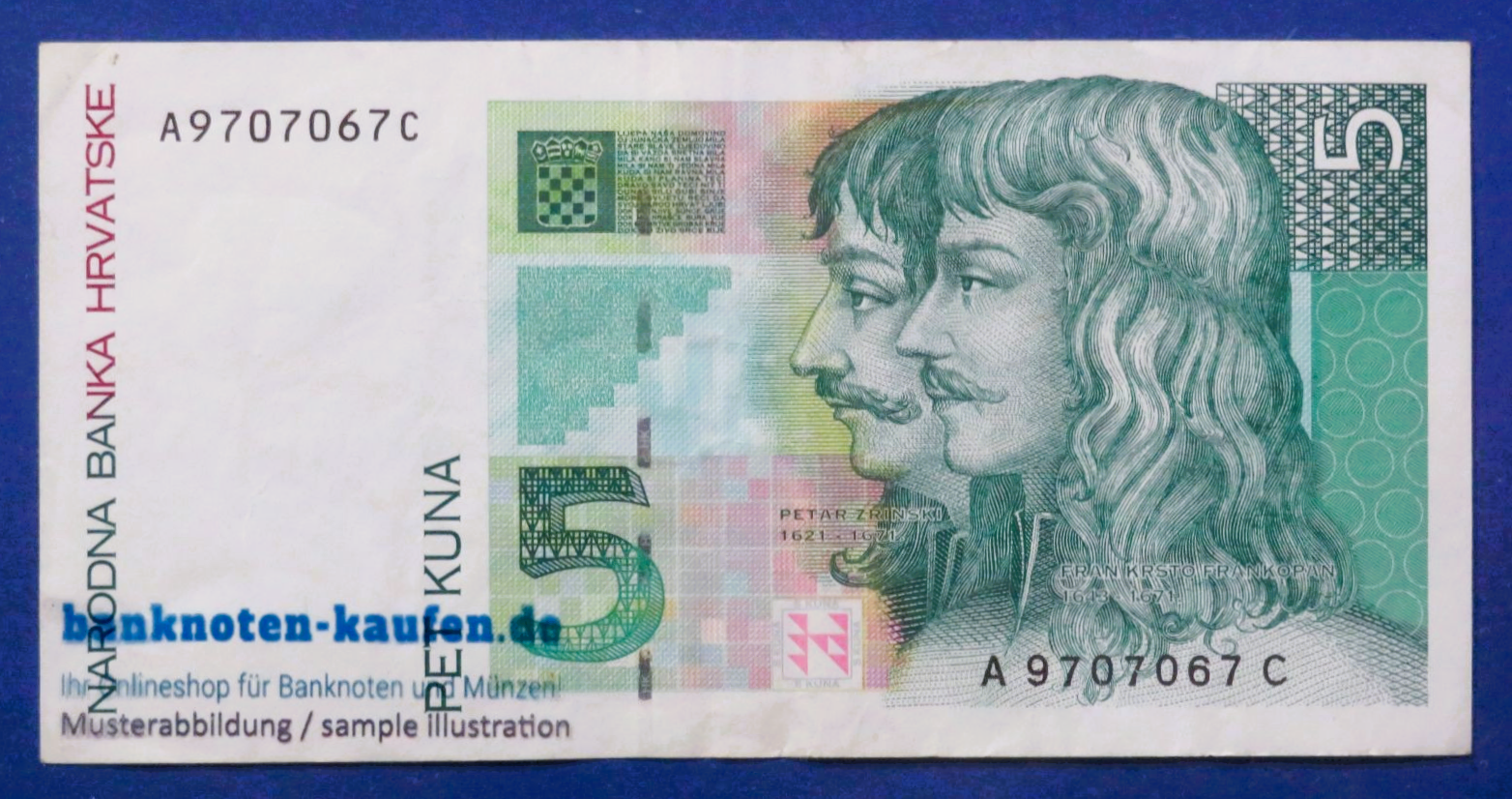 Croatia, 5 Kuna, 1993, circulated (USED / VF+), P-28a