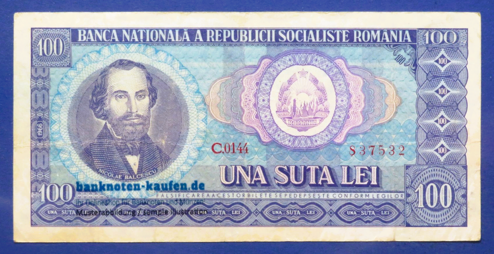 Romania, 100 Lei, 1966, circulated (USED / VF), P-97