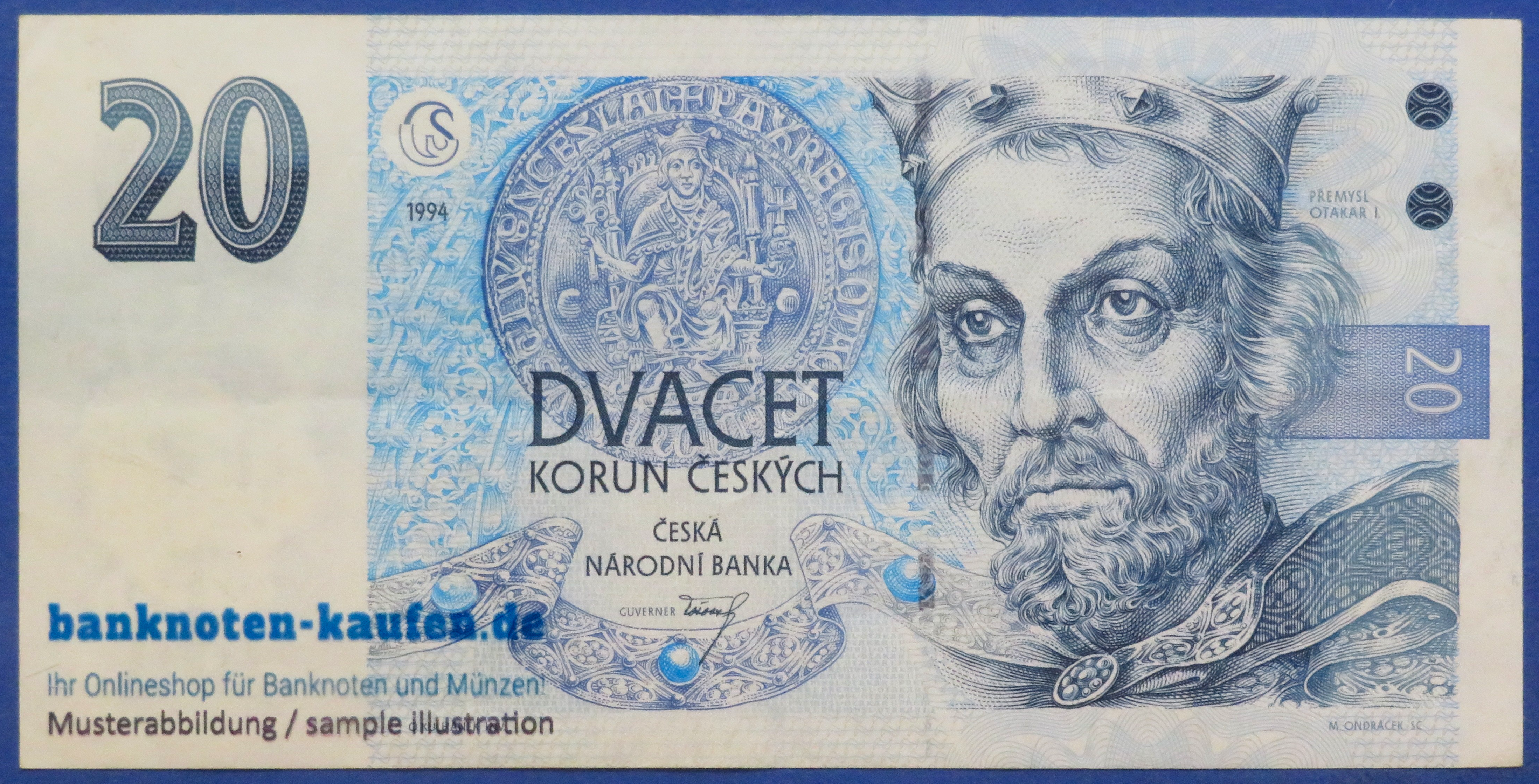 Tschechische Republik, 20 Korun, 1994,  gebraucht (USED / VF), P-10a