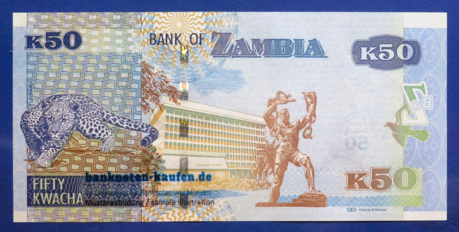 Zambia, 50 Kwacha, 2015 uncirculated (UNC), P-60a