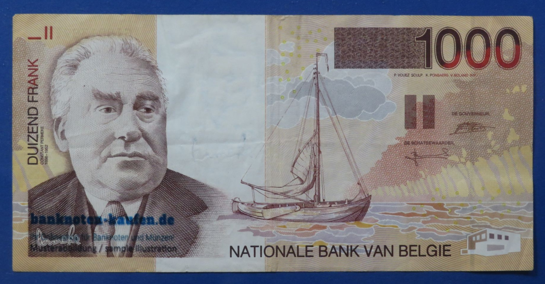 Belgium - 1,000 Francs, 1997ND, circulated (USED / VF), P-150