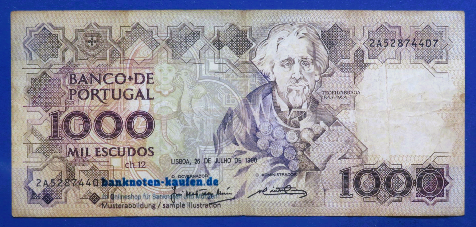 Portugal, 1.000 Escudos, 1990, gebraucht (USED / F), P-181g