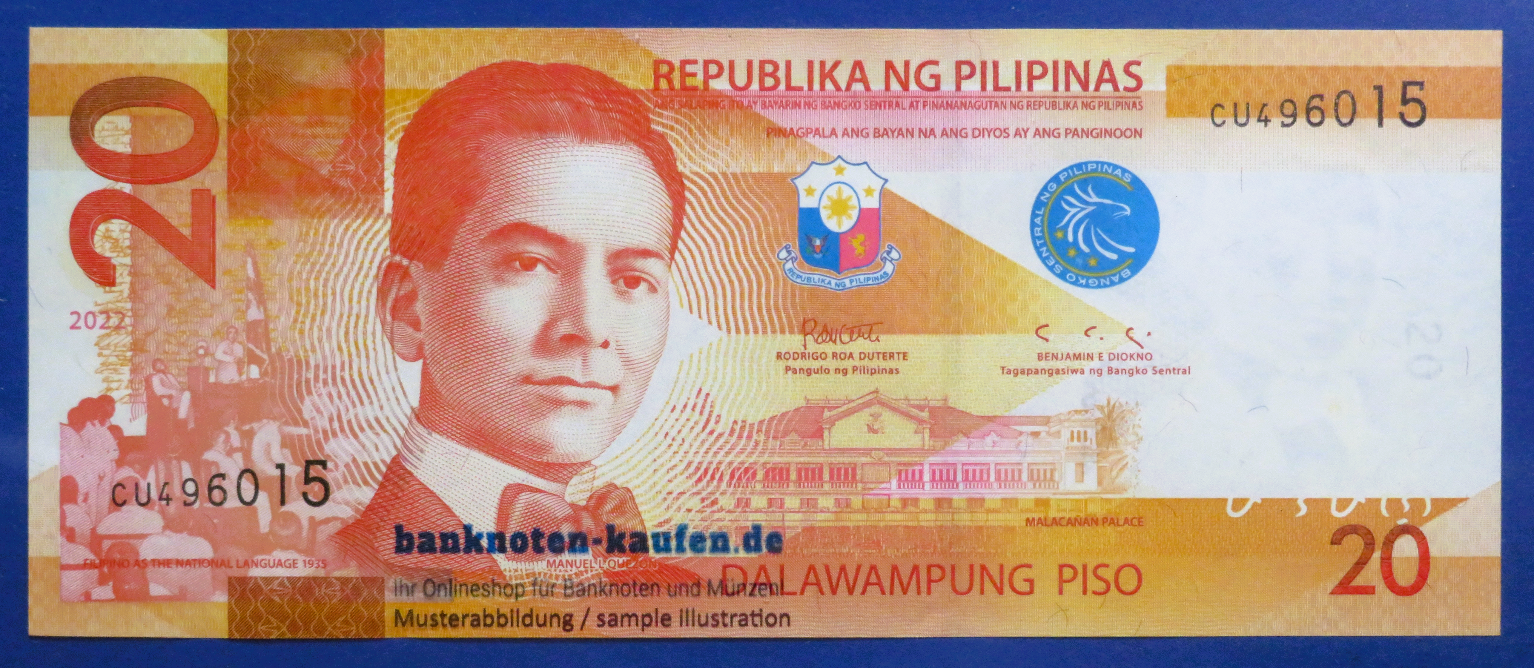 Philippinen, 20 Piso, 2022, kassenfrisch (UNC), P-206d