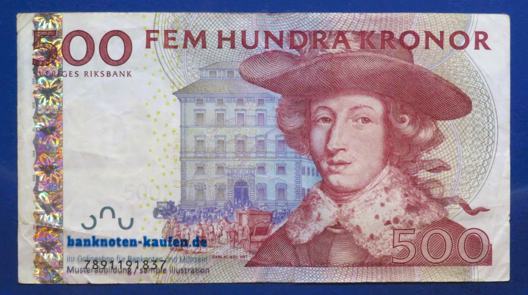 Sweden, 500 Kronor, 2007, circulated (USED / F+), P-66c