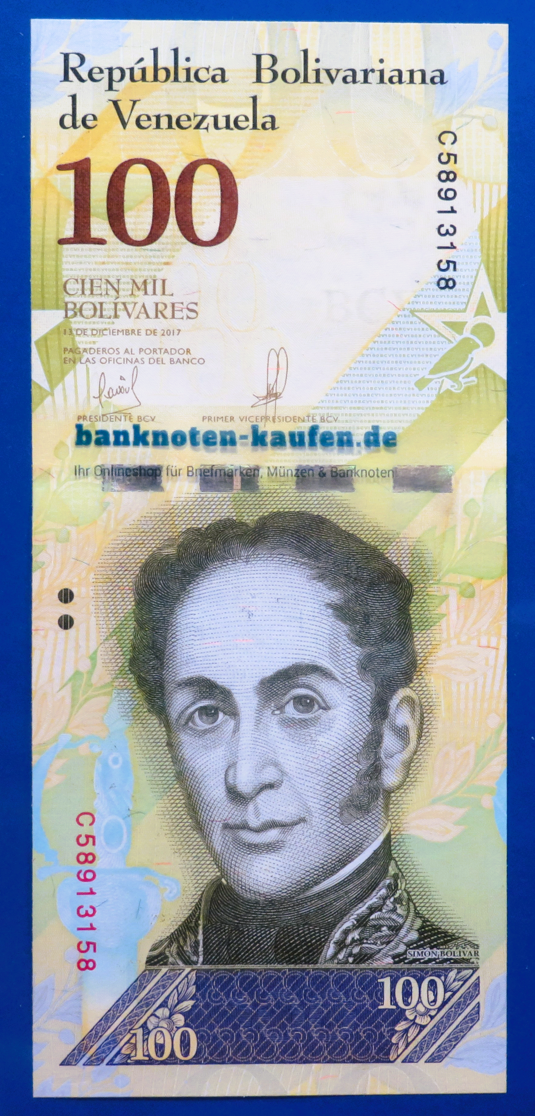 Venezuela - 100,000 Bolivares fuerte, 2017, uncirculated (UNC), P-100b2