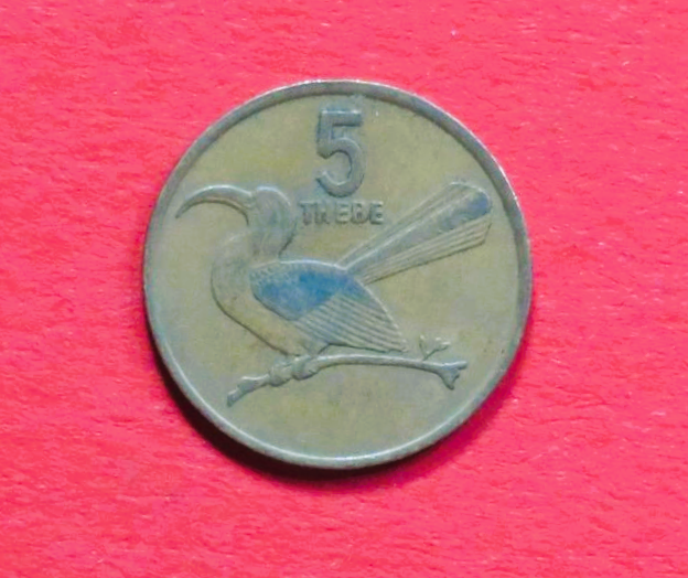 Botswana:  5 Thebe, 1976-1989, gebraucht (used / ss+)