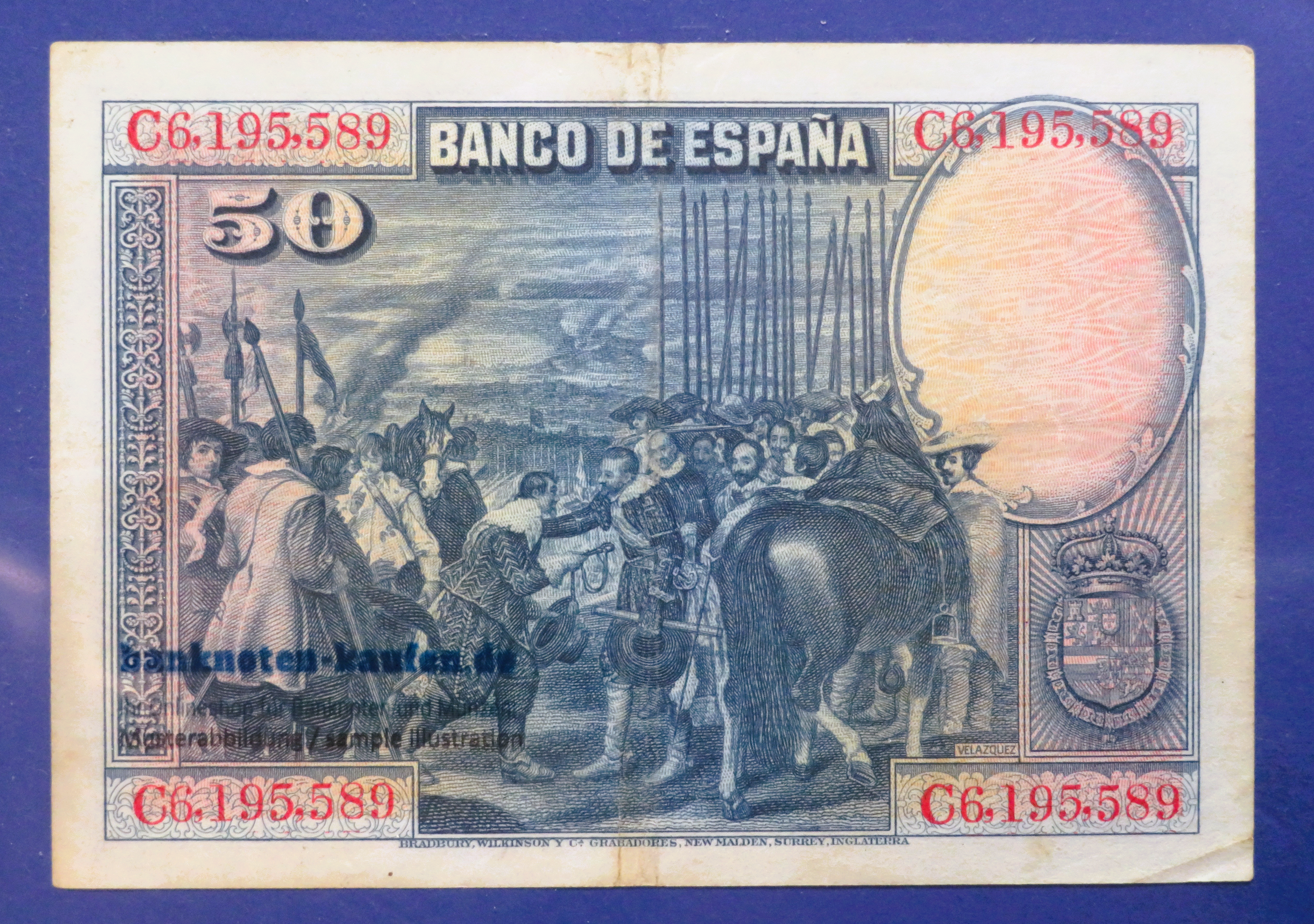 Spain, 50 Pesetas, 1928, circulated (USED / VF), P-75