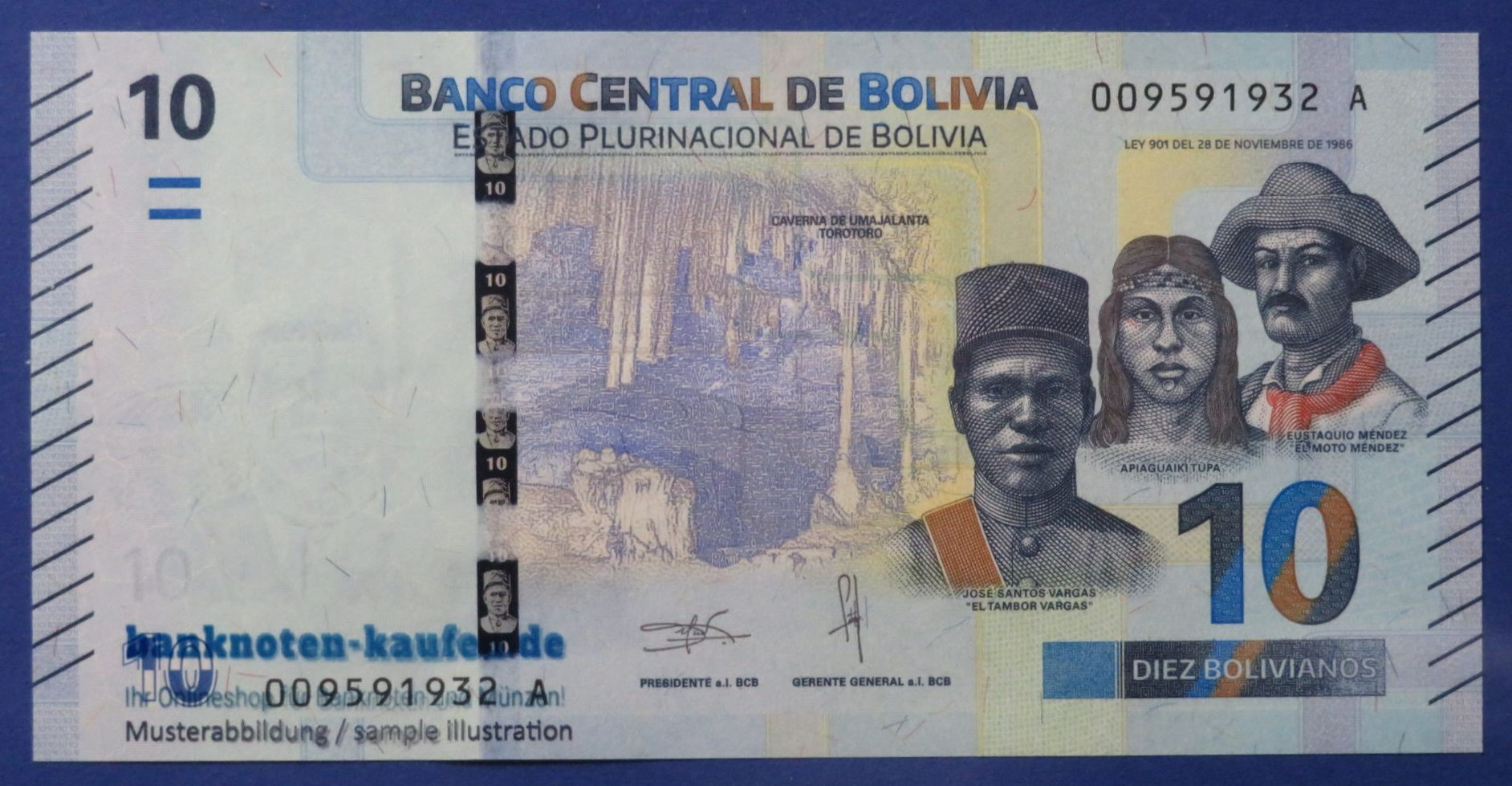 Bolivia, 10 Bolivianos, L. 1986 (2018ND), uncirculated (UNC), P-248