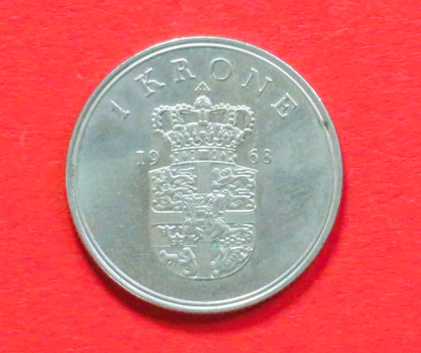 Dänemark:  1 Krone, 1960-1972, gebraucht (used / ss-vz), # 70