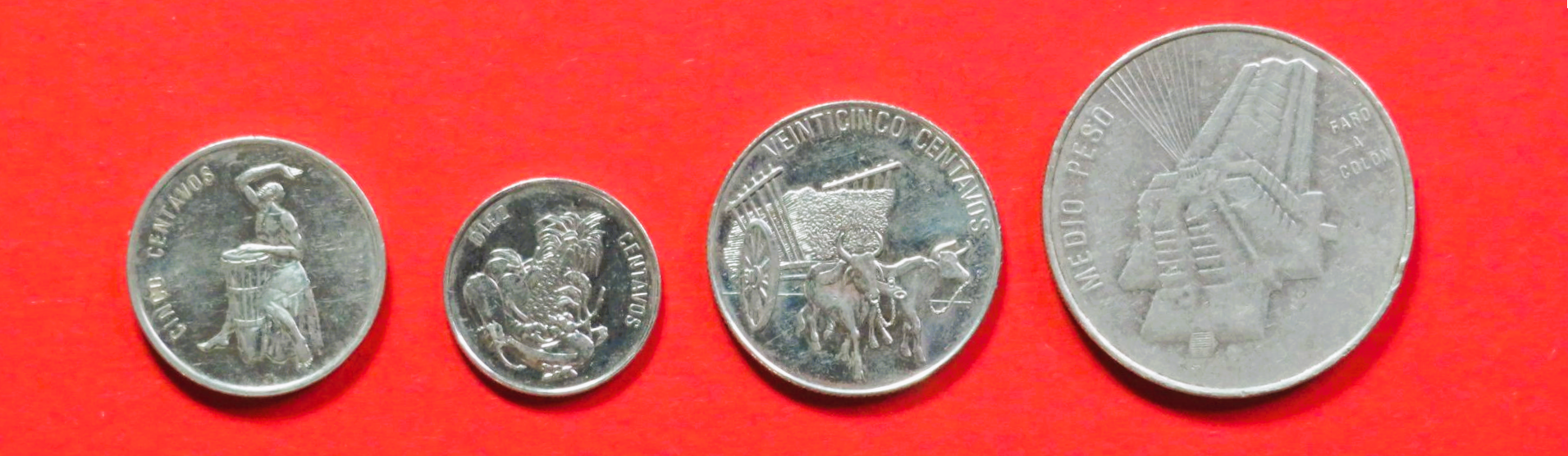 Dominikanische Republik - Set 1: 5/10/25/50 Centavos, 1989, gebraucht (used / ss+), # 72-75