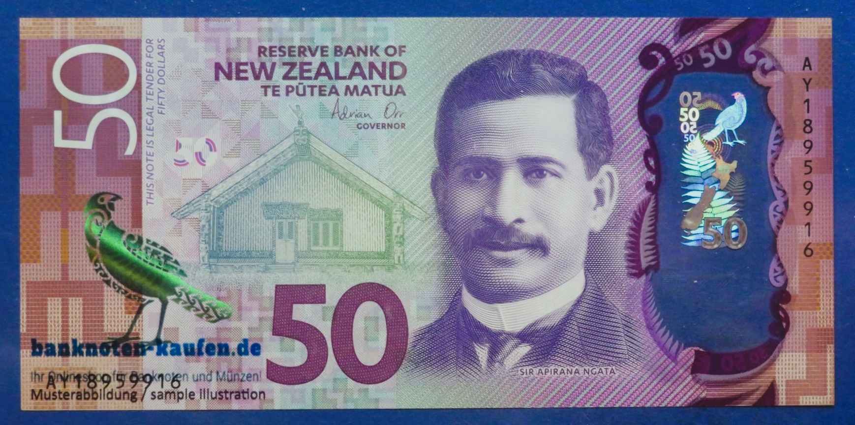 Neuseeland, 50 Dollars, 2018, gebraucht (USED / XF), Polymer, P-194