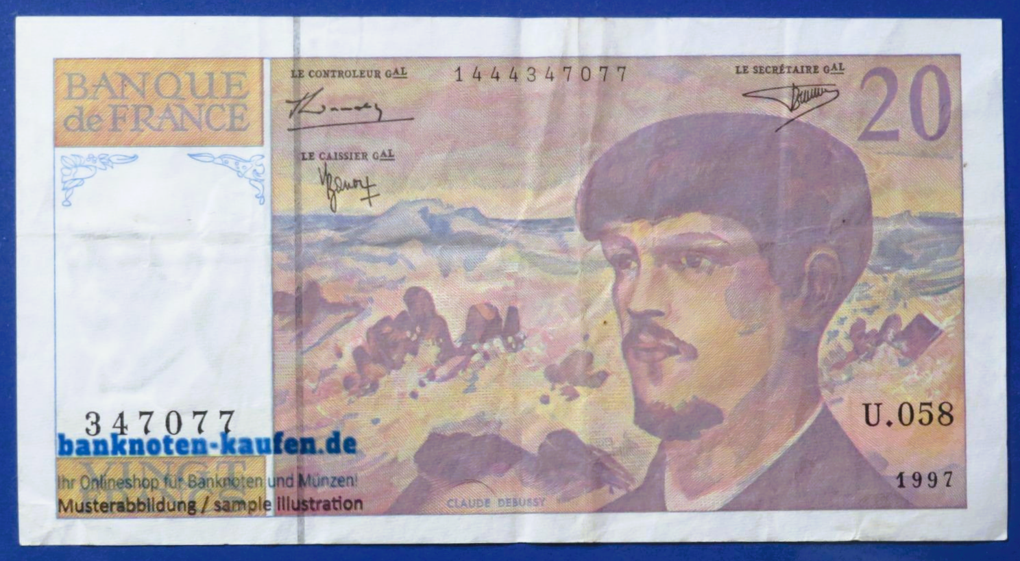 France, 20 Francs, 1997, circulated (USED / VF), P-151i