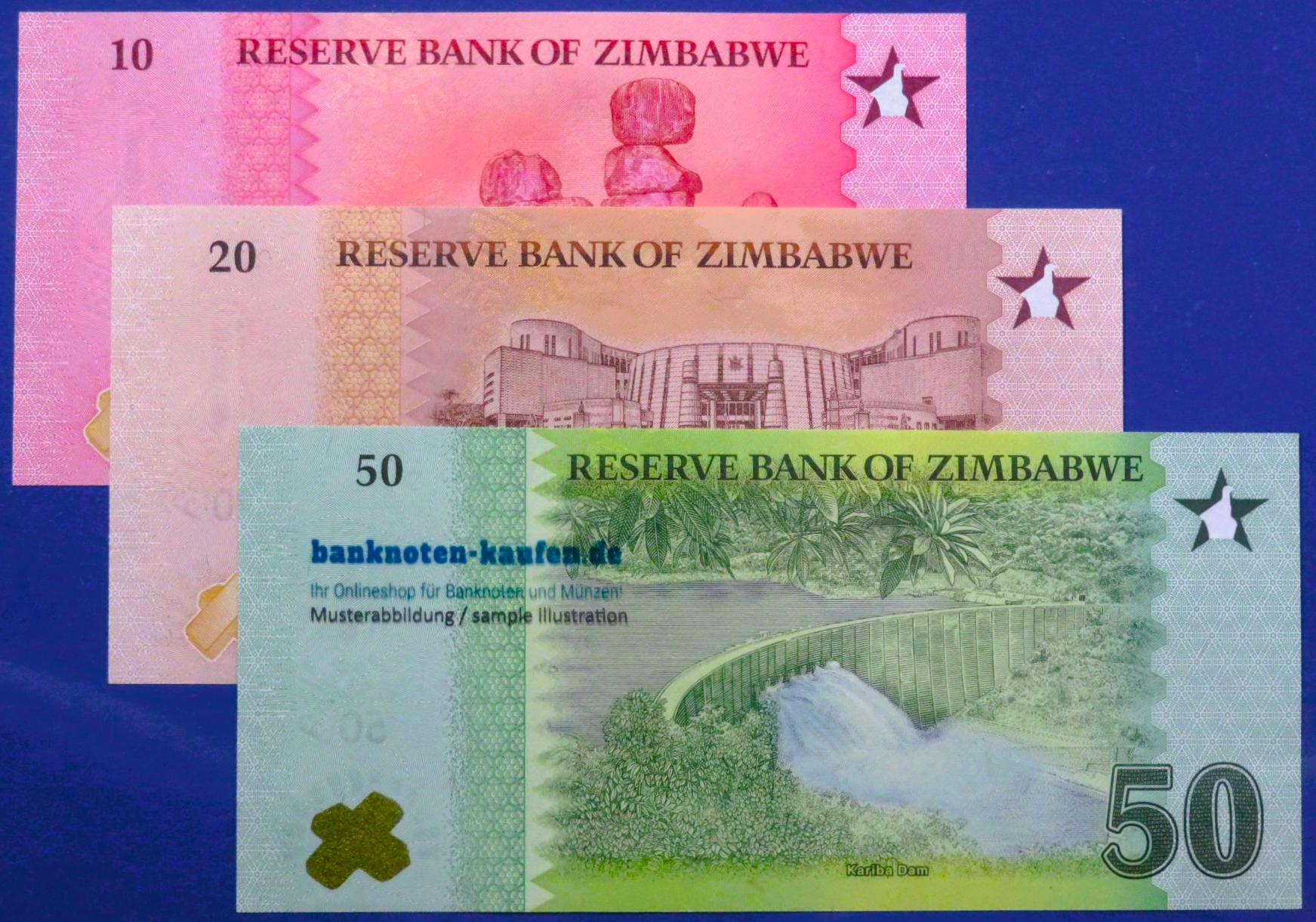 Zimbabwe, Set 10/20/50 ZiG, 2026, uncirculated (UNC), P-new