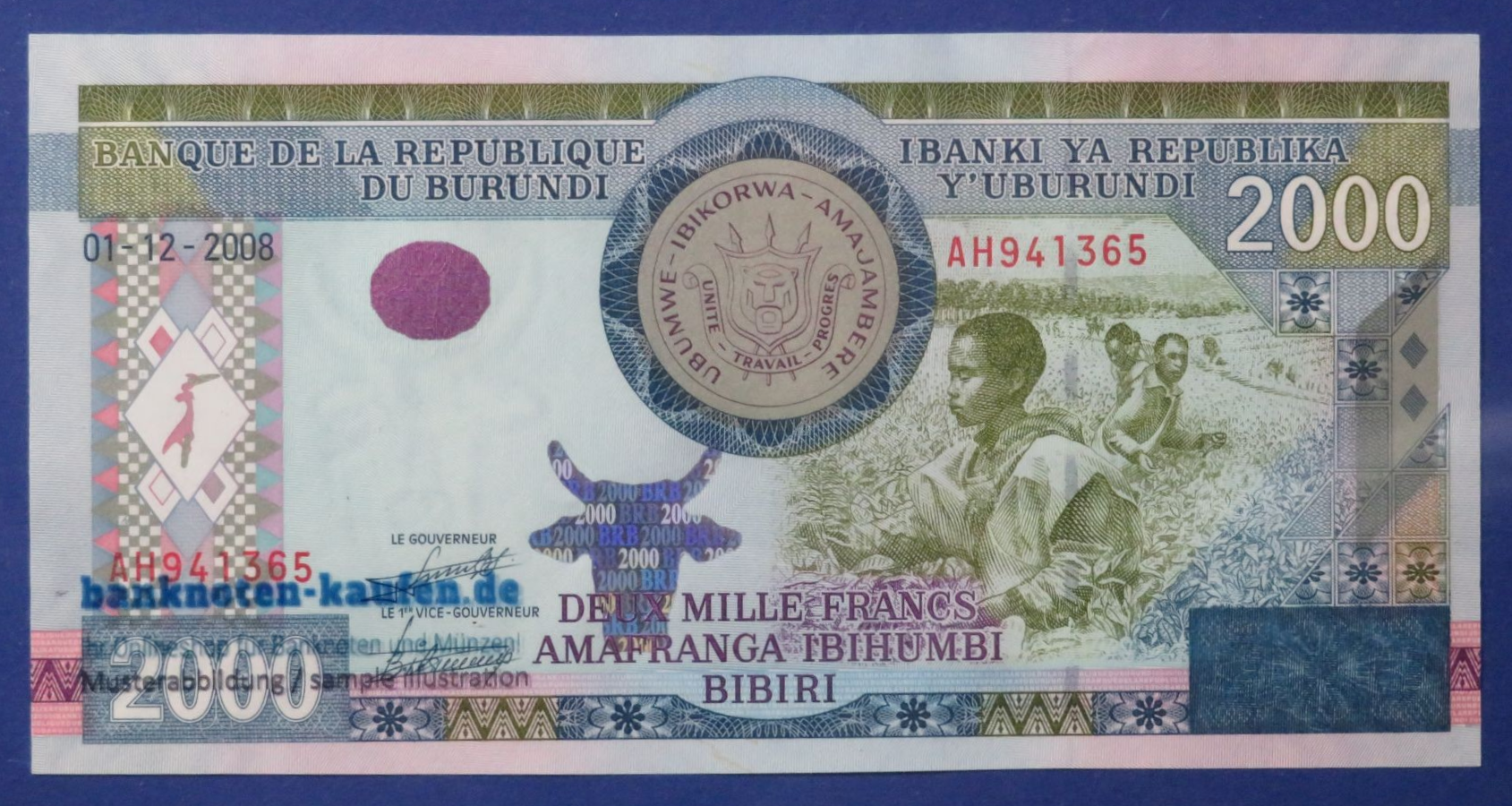 Burundi - 2,000 Francs, 2008, uncirculated (UNC), P-47