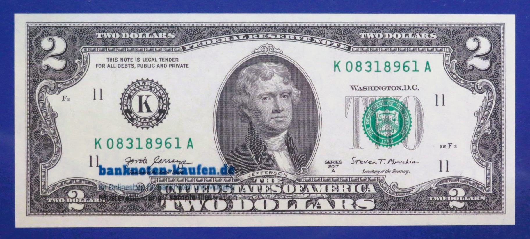 United States of America, 2 Dollars, 2017A, uncirculated (UNC), P-545