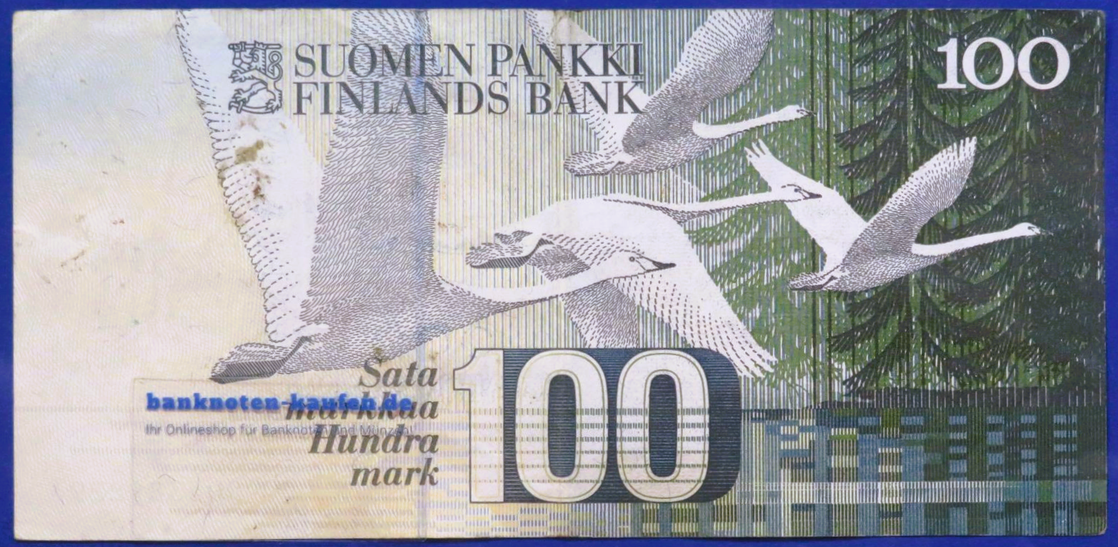 Finnland, 100 Markkaa, 1986 (1991), gebraucht (USED / VF), P-119