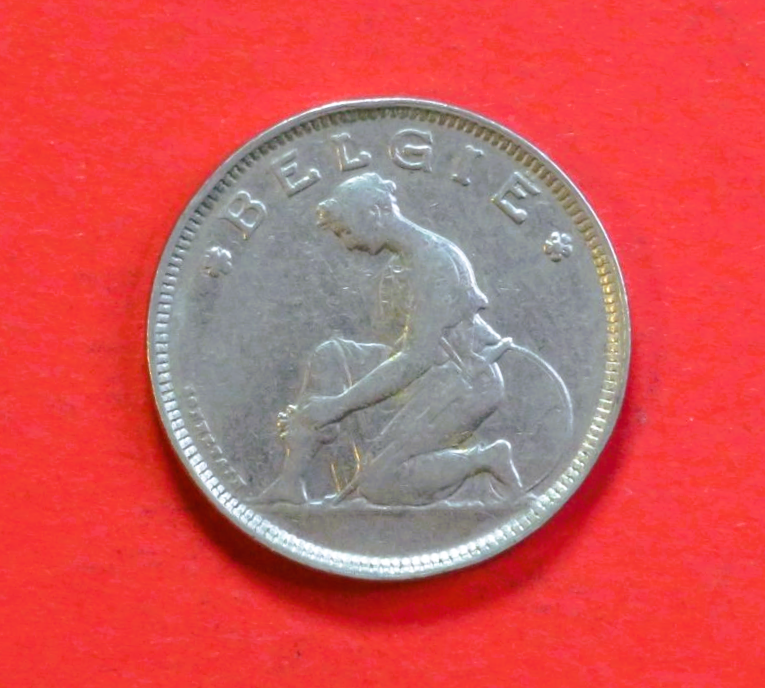 Belgium:  2 Frank (nl-type), 1924, circulated (USED / vf)