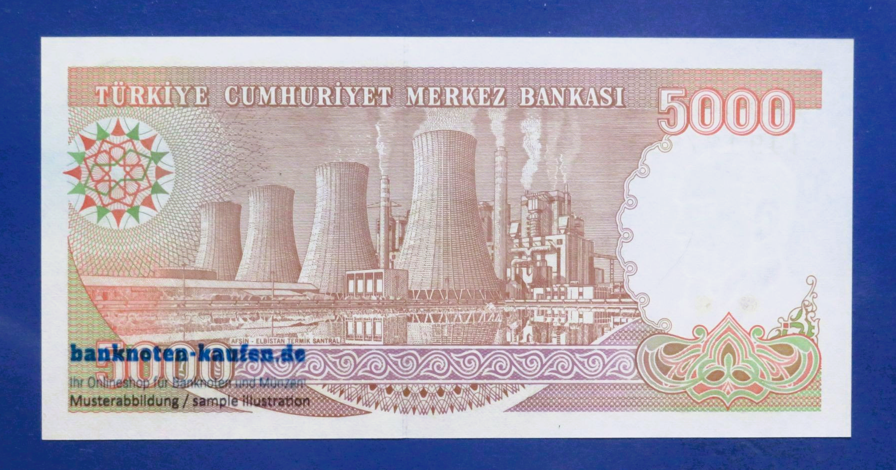 Turkey - 5,000 Lira, 1990ND, uncirculated (UNC), P-198