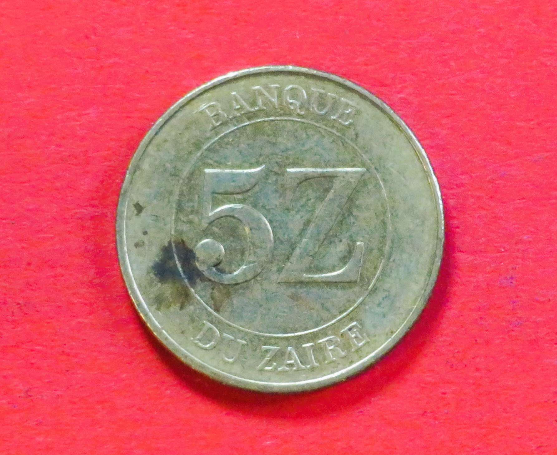 Zaire:  5 Zaires, 1987, circulated (used / vf), # 60