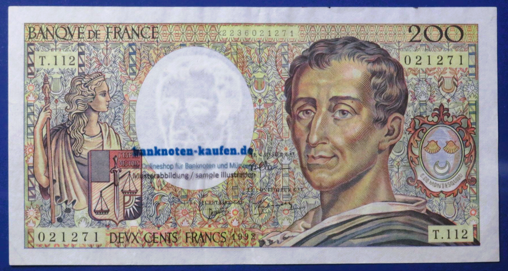 France, 200 Francs, 1992, circulated (USED / VF+), P-155e